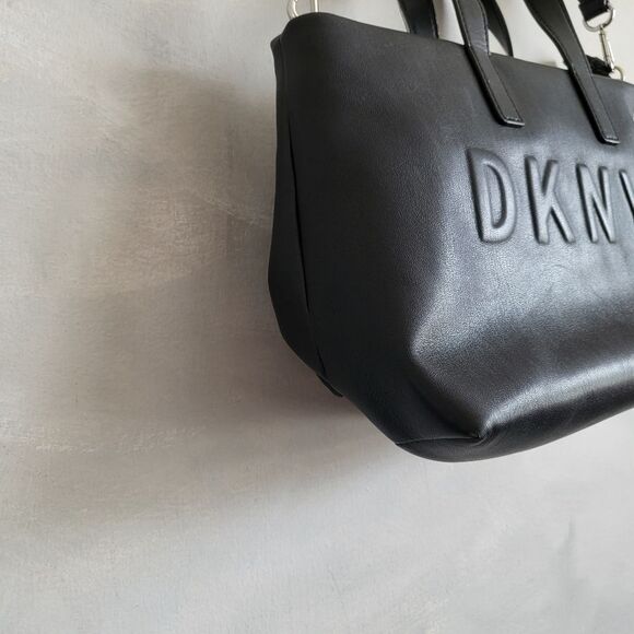 DKNY Tilly LOGO Small Zip Tote Black 12 X 8 - Picture 6 of 13